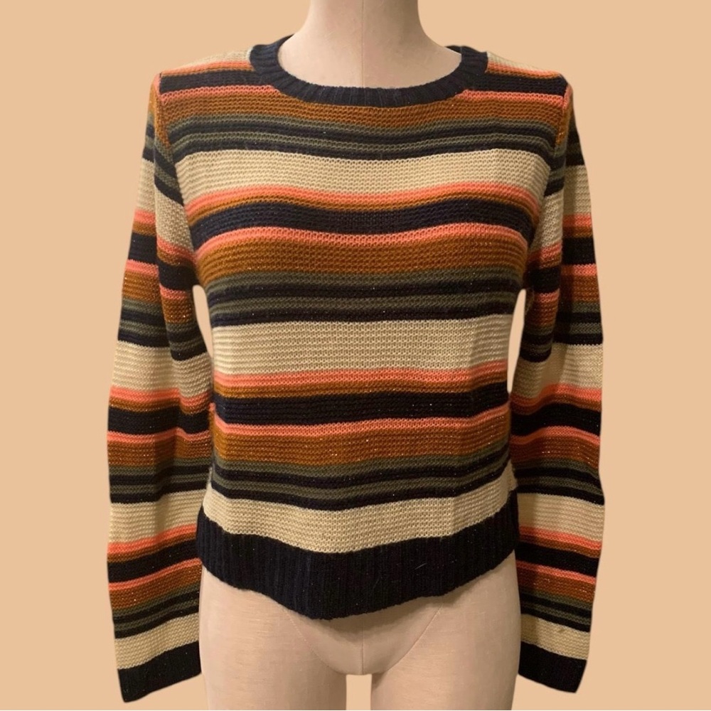 Multi-Stripe Sweater By Serendipity Sz L